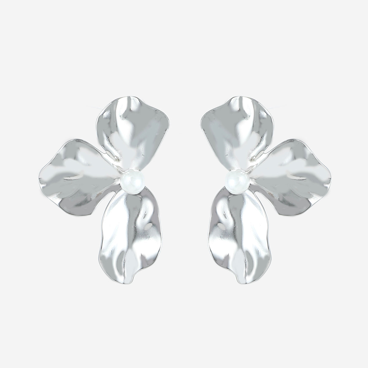 Boucles d'oreilles Feuille Martelée