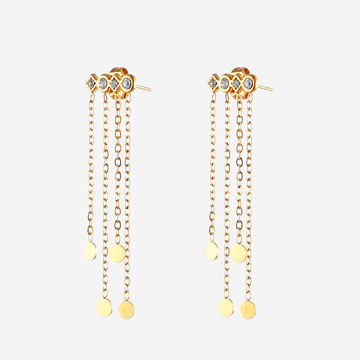 Boucles d'oreilles Pendante multi chainette