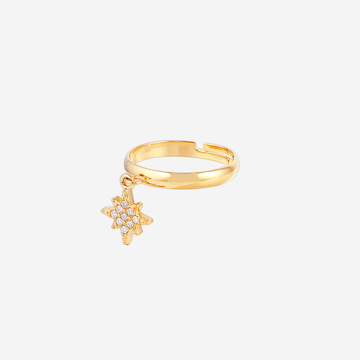 Bague pendentif étoile strass