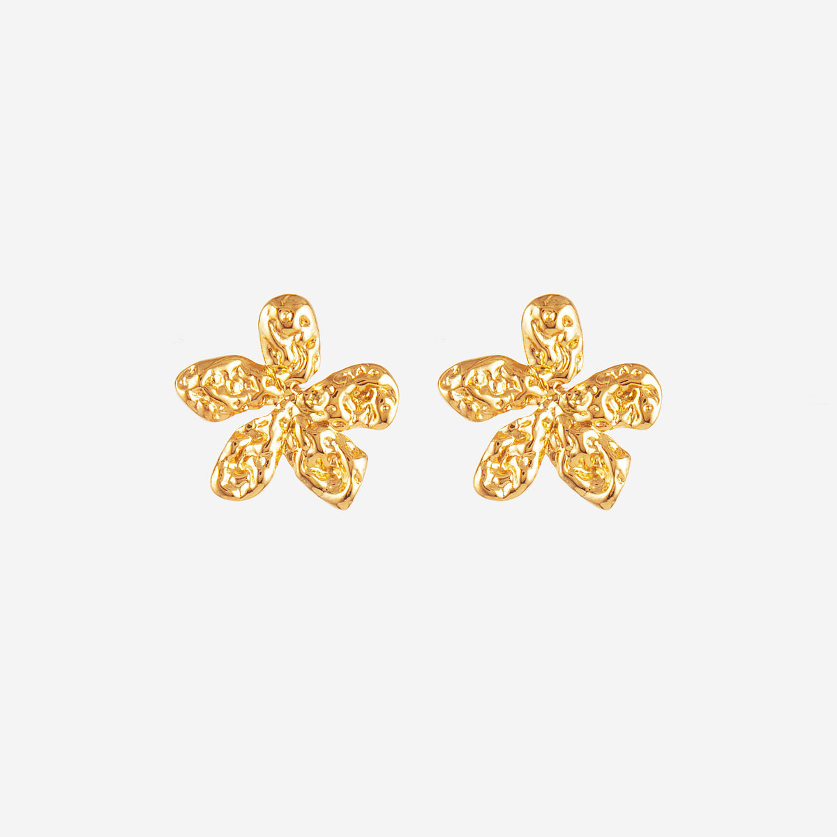 Boucles d'oreilles Fleur Martelées