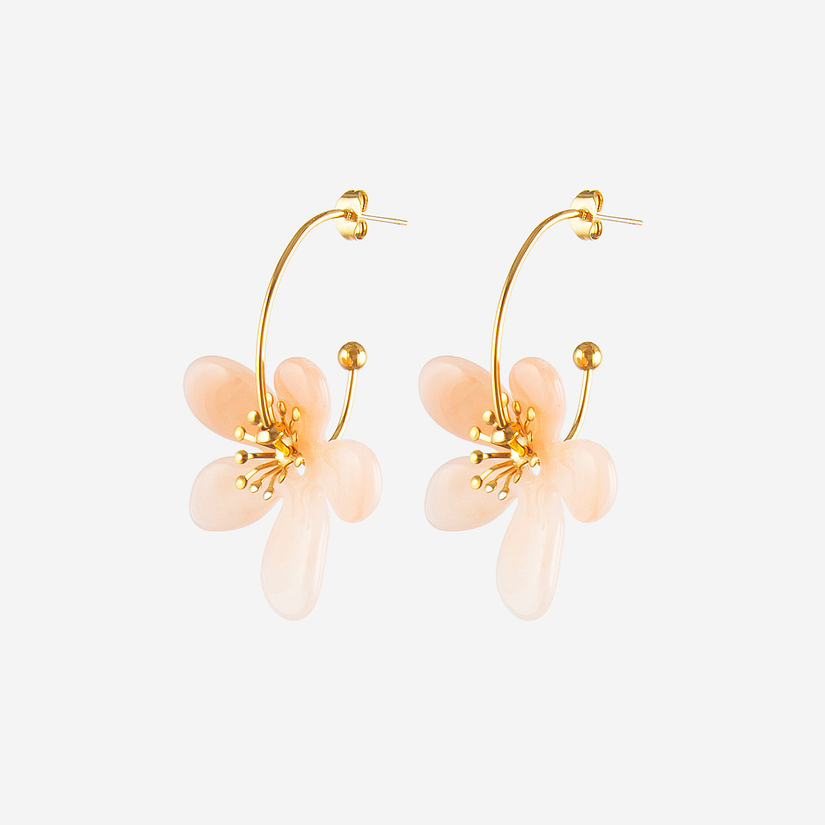 Boucles d'oreilles breloques fleur de cerisier