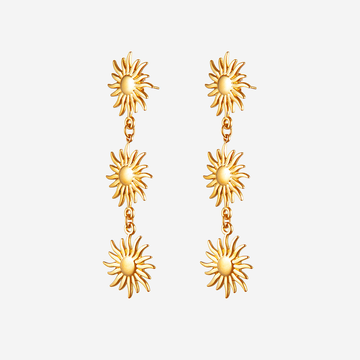 Boucles d'oreilles pendantes Fleur de soleil