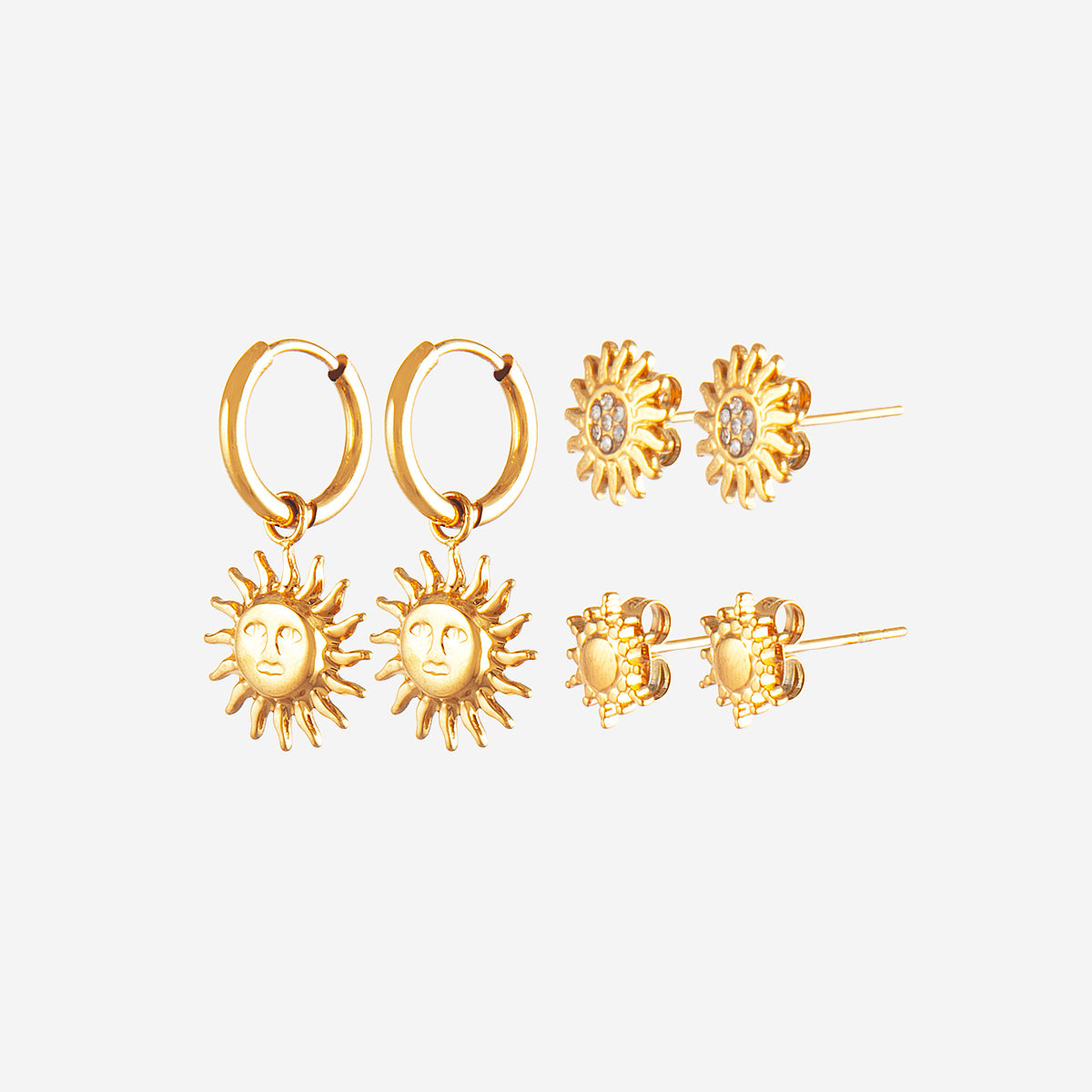 Boucles d'oreilles Soleil en set