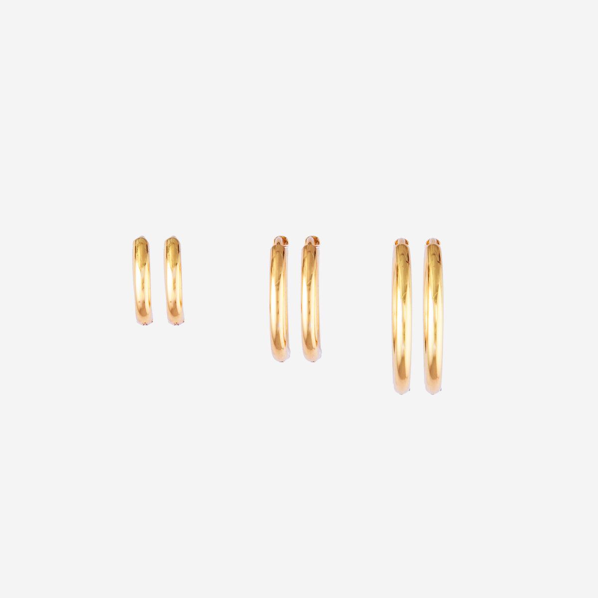Boucles d'oreilles Ronde Classique En Set